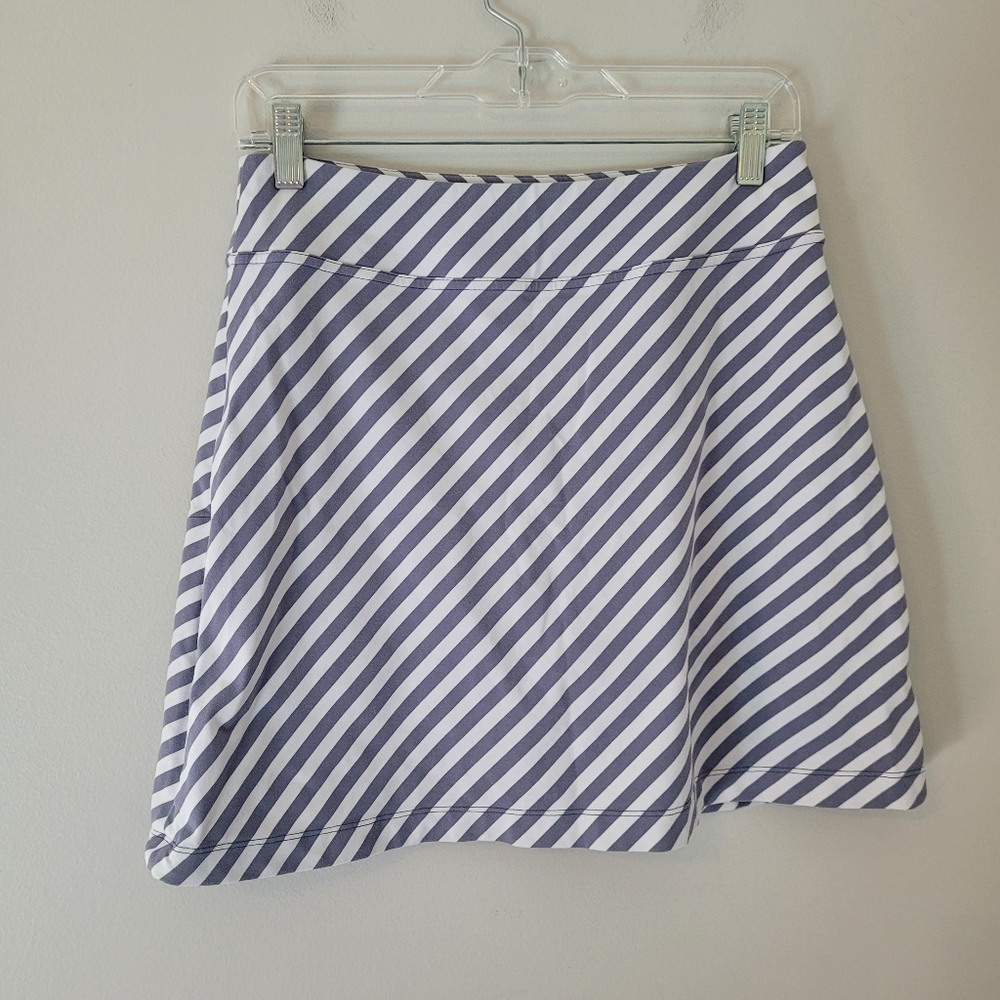 Athleta Gray and White Striped Skort